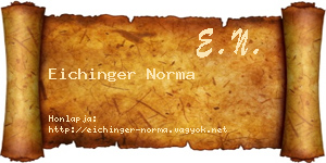 Eichinger Norma névjegykártya